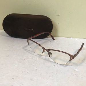 Tom Ford Cat Eye Glasses Prescription Frames Case Metal Brown Tortoise Logo Sun